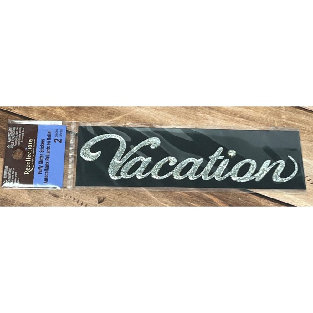 2009 RECOLLECTIONS 141560 SILVER GLITTER VACATION STICKER
